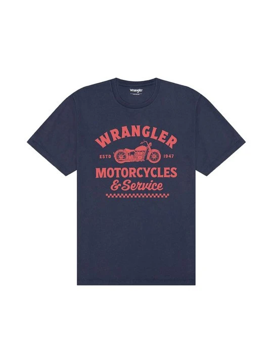 Zdjęcie produktu T-shirt z nadrukiem Wrangler granatowy