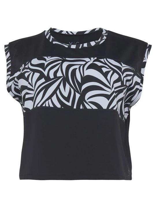 Zdjęcie produktu T-shirt z nadrukiem YOGA CURVES czarny