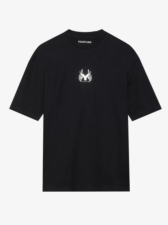 Zdjęcie produktu T-shirt z nadrukiem YOURTURN czarny