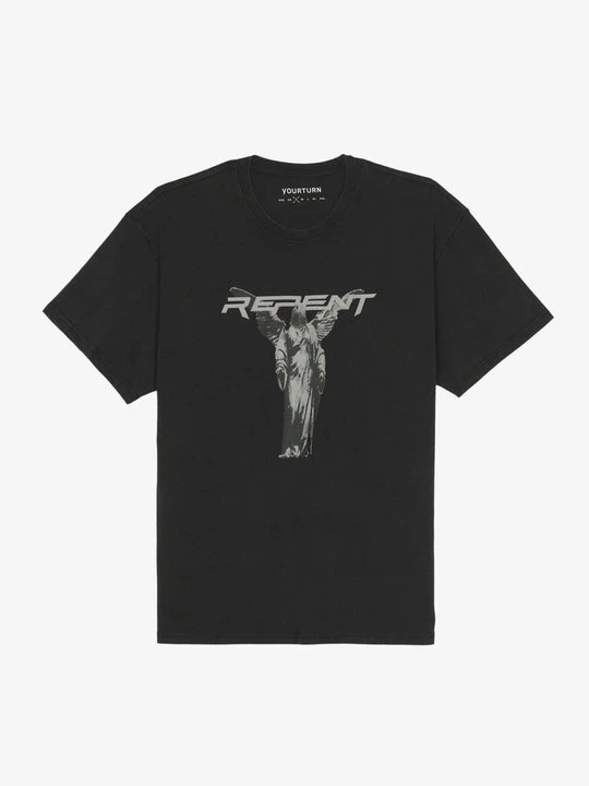 Zdjęcie produktu T-shirt z nadrukiem YOURTURN czarny