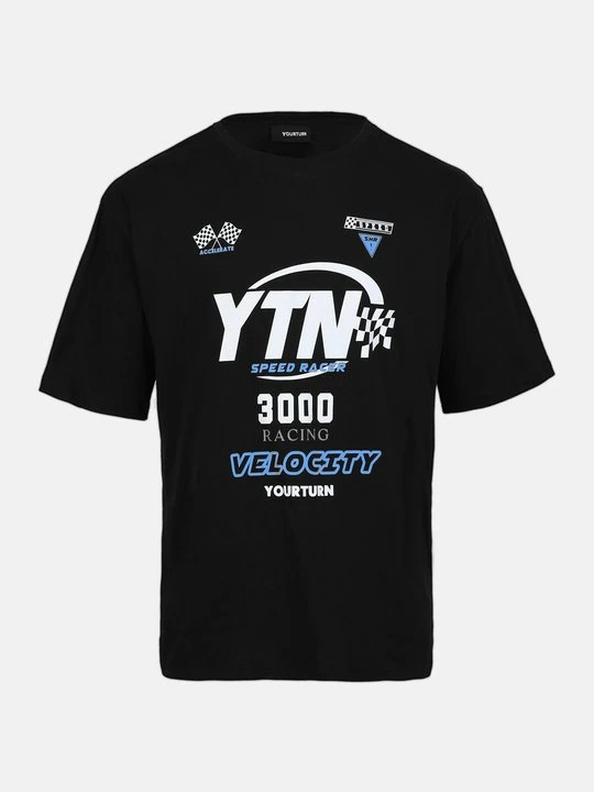 Zdjęcie produktu T-shirt z nadrukiem YOURTURN czarny
