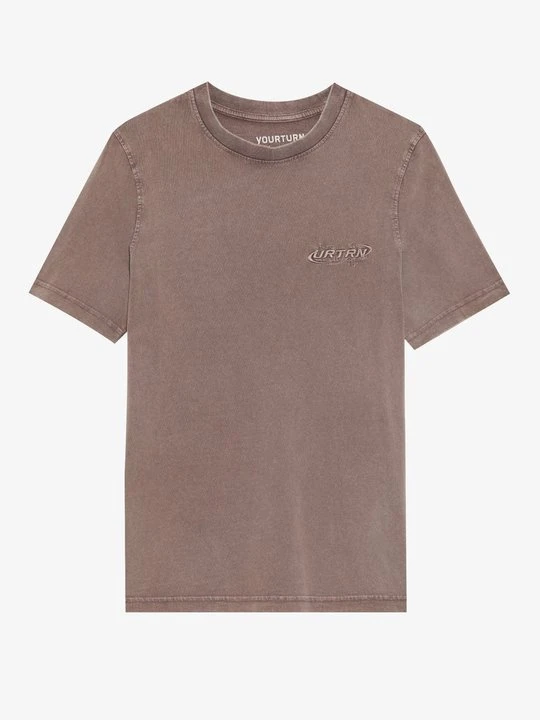 Zdjęcie produktu T-shirt z nadrukiem YOURTURN brązowy