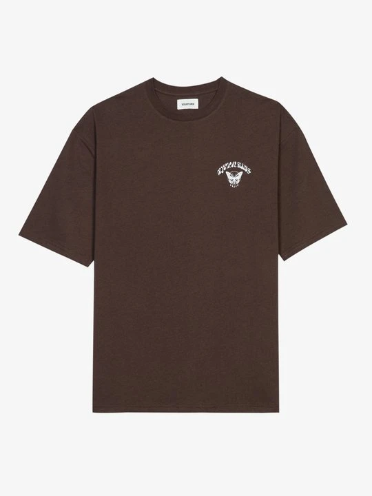 Zdjęcie produktu T-shirt z nadrukiem YOURTURN brązowy