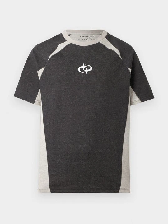 Zdjęcie produktu T-shirt z nadrukiem YOURTURN ciemnoszary melanż