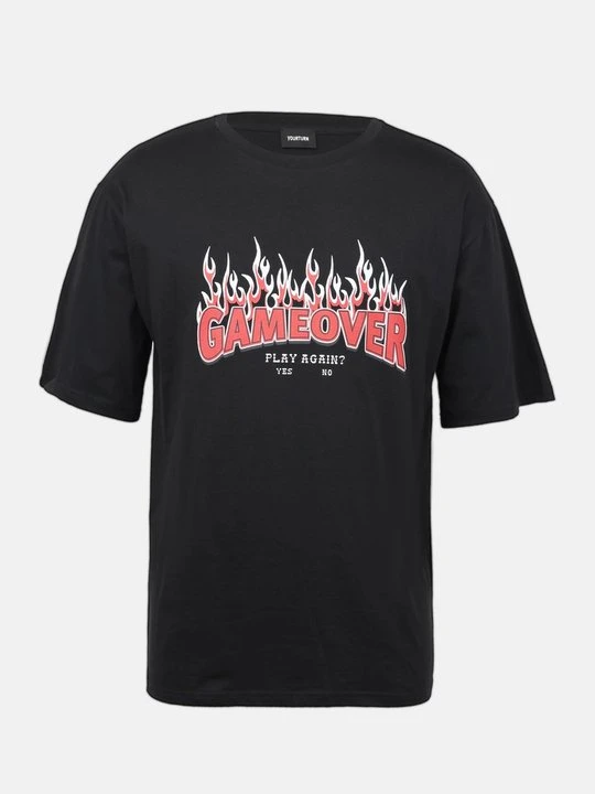 Zdjęcie produktu T-shirt z nadrukiem YOURTURN czarny