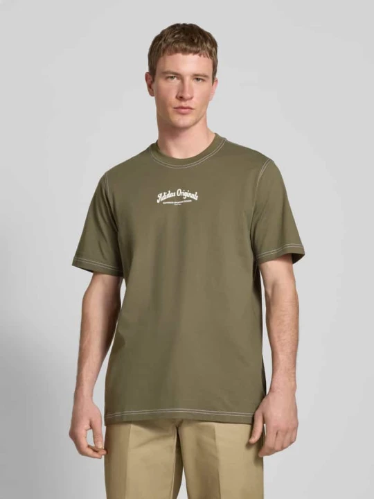 Zdjęcie produktu T-shirt z nadrukiem z logo adidas Originals Oliwkowy