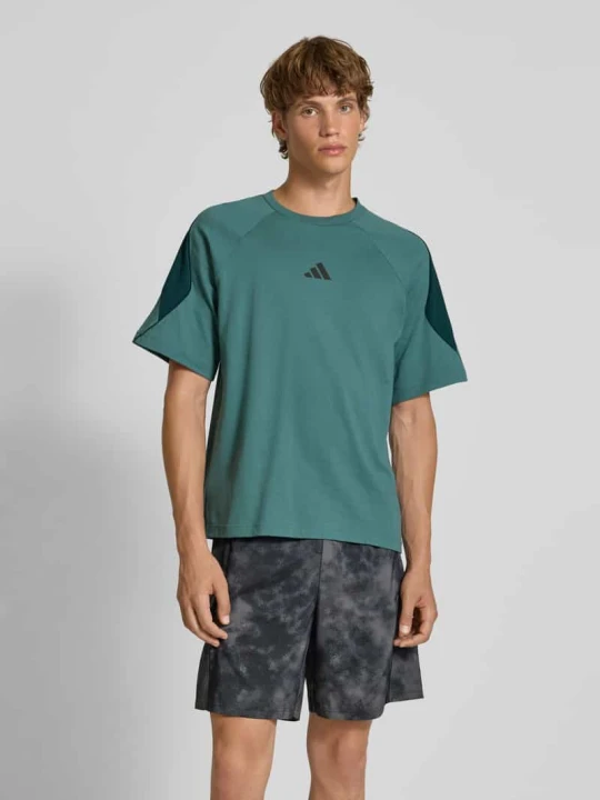 Zdjęcie produktu T-shirt z nadrukiem z logo Adidas Limonkowy