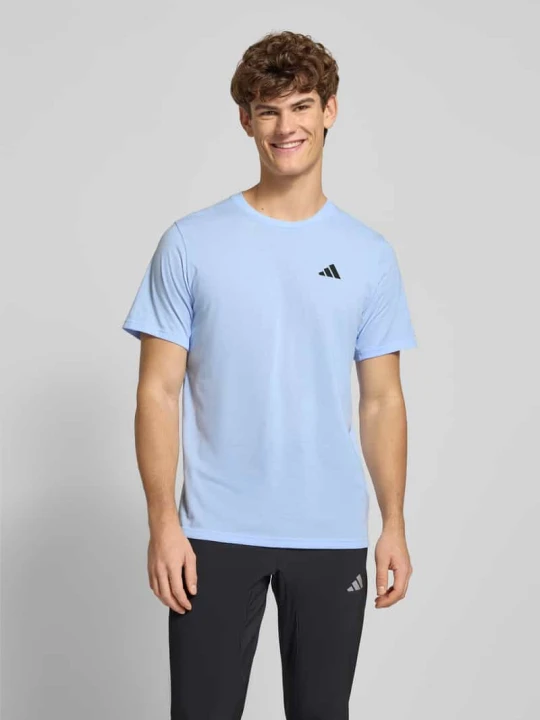 Zdjęcie produktu T-shirt z nadrukiem z logo Adidas Błękitny