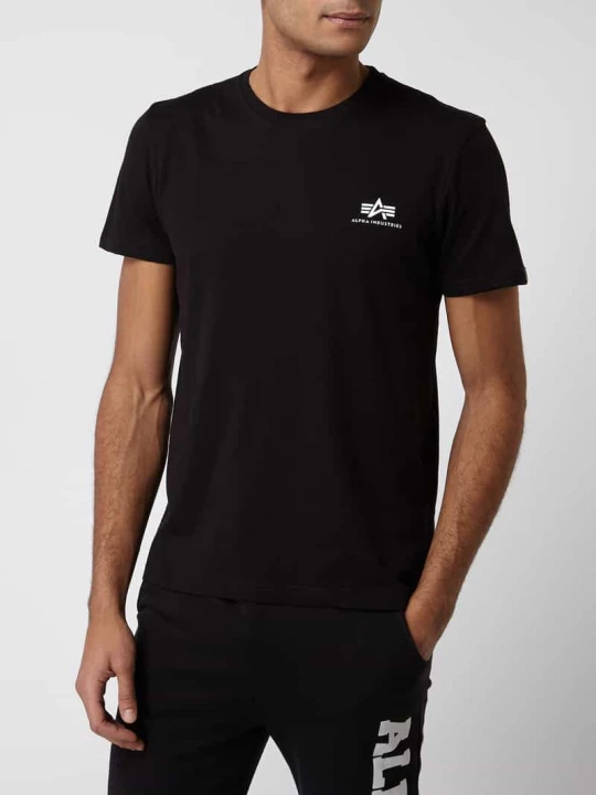Zdjęcie produktu T-shirt z nadrukiem z logo model ‘Basic T’ Alpha Industries Czarny