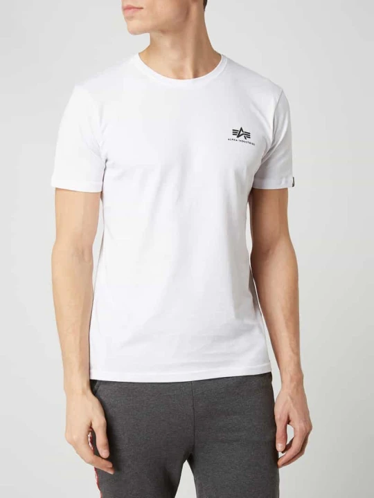 Zdjęcie produktu T-shirt z nadrukiem z logo model ‘Basic T’ Alpha Industries Biały