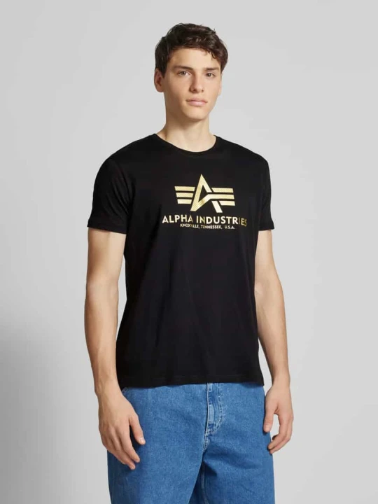 Zdjęcie produktu T-shirt z nadrukiem z logo Alpha Industries Czarny