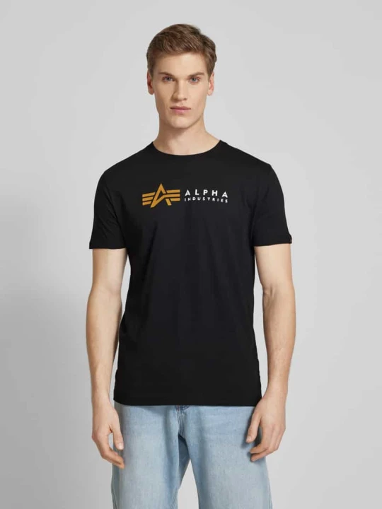 Zdjęcie produktu T-shirt z nadrukiem z logo Alpha Industries Czarny