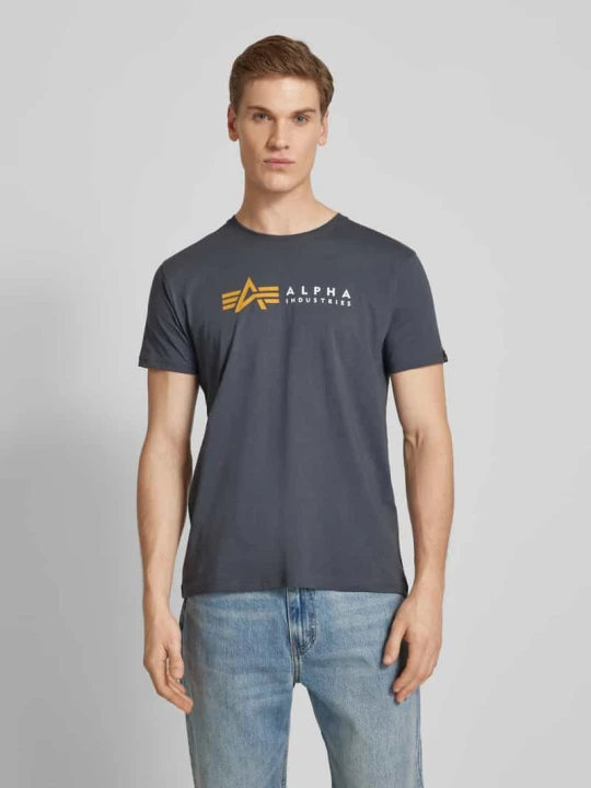 Zdjęcie produktu T-shirt z nadrukiem z logo Alpha Industries Antracytowy