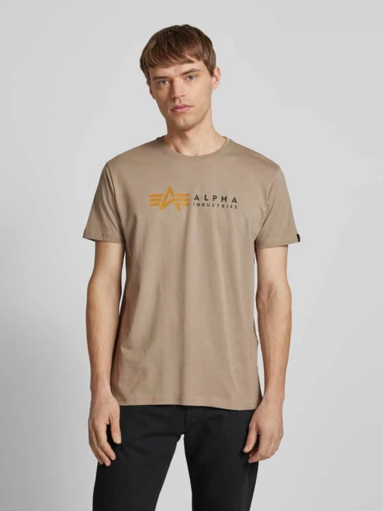 Zdjęcie produktu T-shirt z nadrukiem z logo Alpha Industries Beżowy