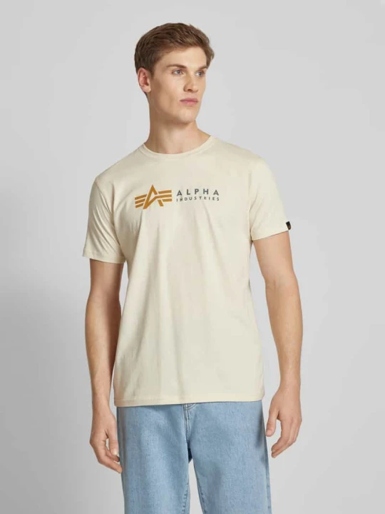 Zdjęcie produktu T-shirt z nadrukiem z logo Alpha Industries Złamany biały