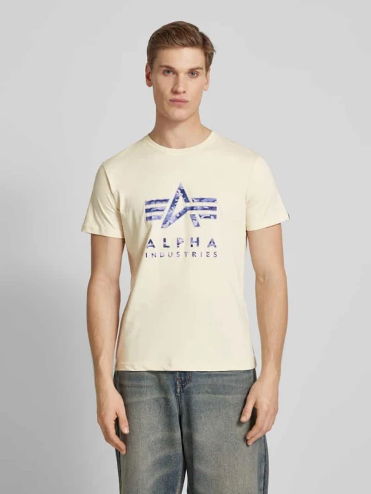 Zdjęcie produktu T-shirt z nadrukiem z logo Alpha Industries Złamany biały