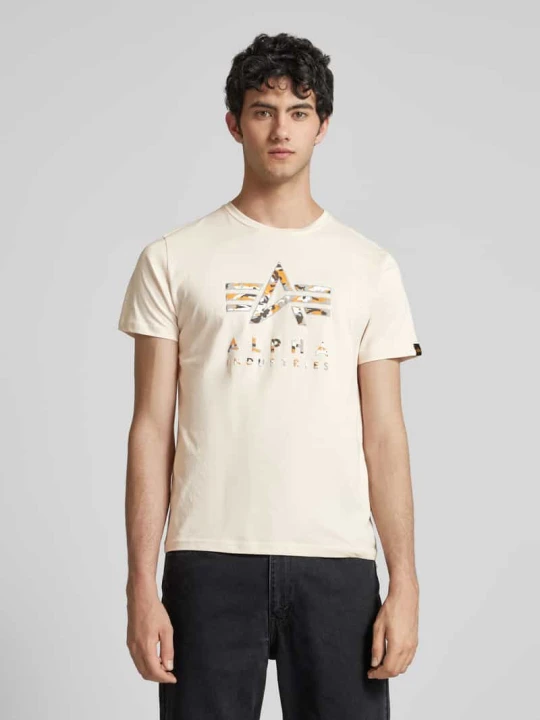 Zdjęcie produktu T-shirt z nadrukiem z logo Alpha Industries Złamany biały