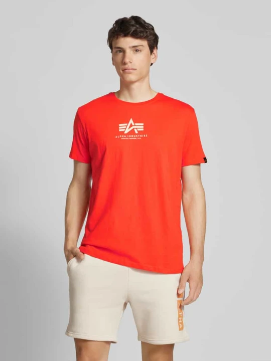 Zdjęcie produktu T-shirt z nadrukiem z logo Alpha Industries Pomarańczowy