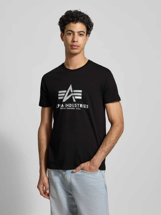 Zdjęcie produktu T-shirt z nadrukiem z logo Alpha Industries Czarny