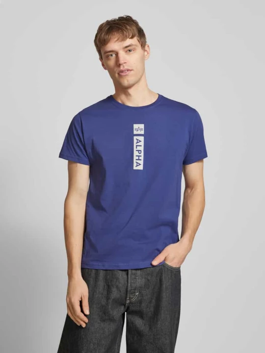 Zdjęcie produktu T-shirt z nadrukiem z logo Alpha Industries Fioletowy