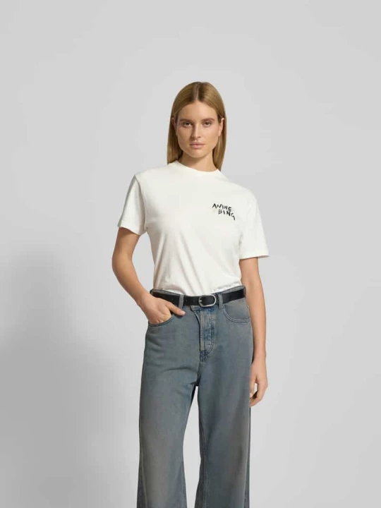 Zdjęcie produktu t-shirt z nadrukiem z logo Anine Bing Écru