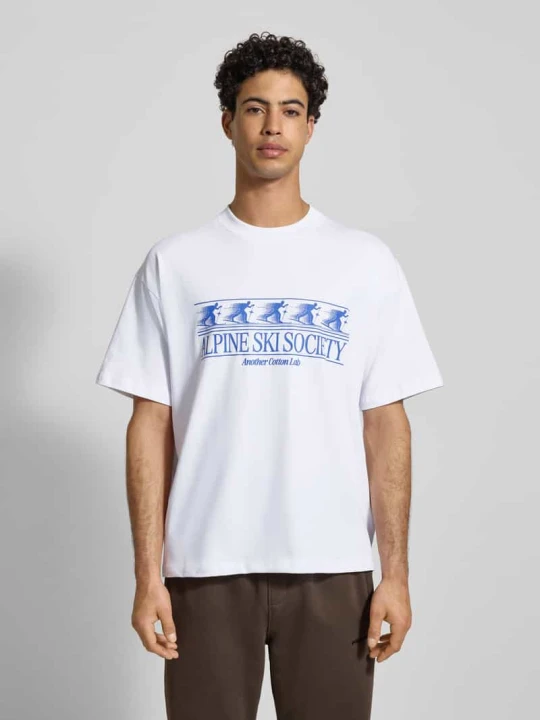 Zdjęcie produktu t-shirt z nadrukiem z logo Another Cotton Lab Biały