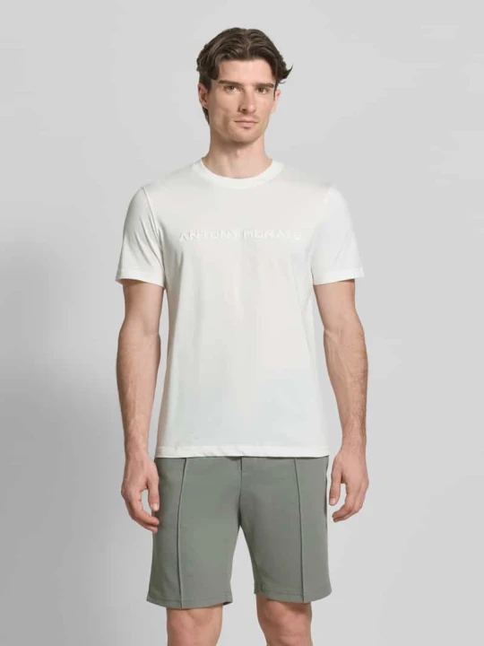 Zdjęcie produktu t-shirt z nadrukiem z logo Antony Morato Złamany biały