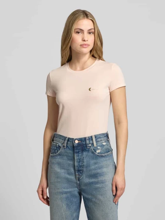 Zdjęcie produktu T-shirt z nadrukiem z logo Armani Exchange Jasnoróżowy