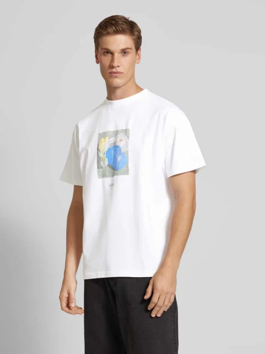 Zdjęcie produktu T-shirt z nadrukiem z logo BLKVIS Biały