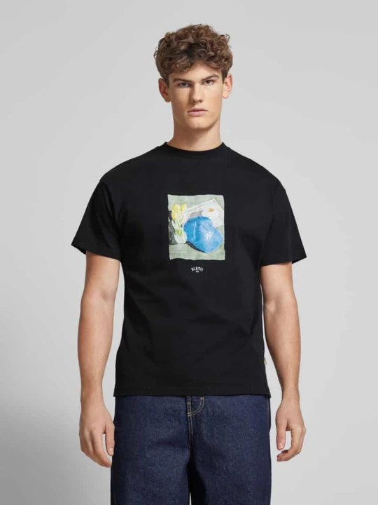 Zdjęcie produktu T-shirt z nadrukiem z logo BLKVIS Czarny
