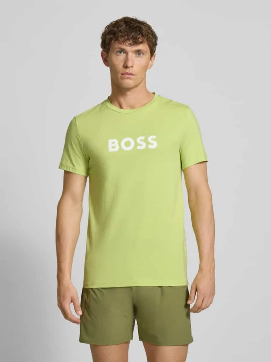 Zdjęcie produktu T-shirt z nadrukiem z logo Boss Jasnozielony