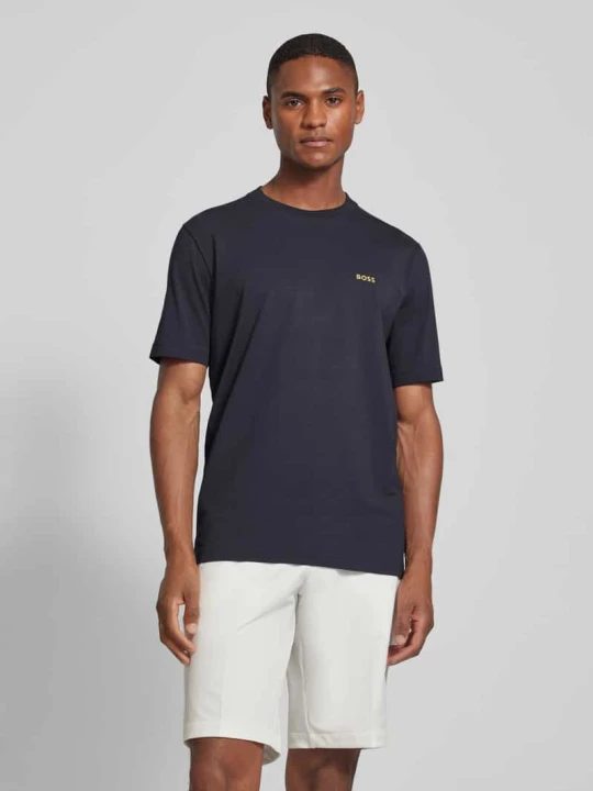 Zdjęcie produktu T-shirt z nadrukiem z logo Boss Granatowy
