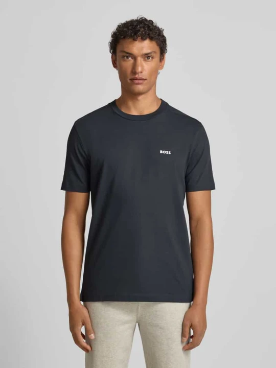 Zdjęcie produktu T-shirt z nadrukiem z logo Boss Granatowy