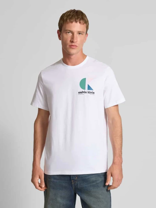 Zdjęcie produktu T-shirt z nadrukiem z logo Calvin Klein Jeans Biały