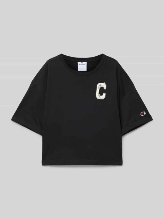 Zdjęcie produktu T-shirt z nadrukiem z logo Champion Czarny
