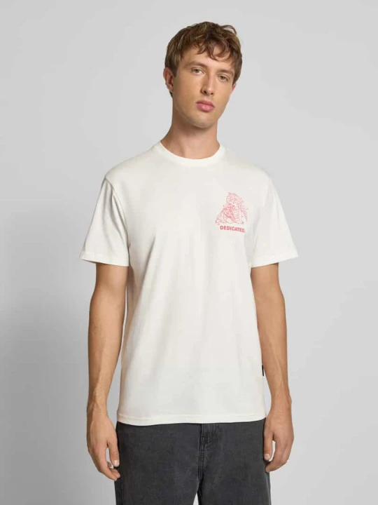 Zdjęcie produktu T-shirt z nadrukiem z logo Dedicated Złamany biały