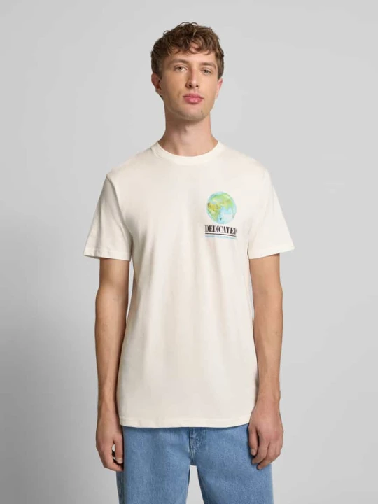 Zdjęcie produktu T-shirt z nadrukiem z logo Dedicated Złamany biały