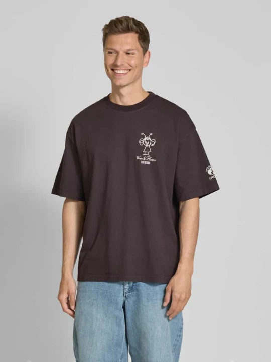 Zdjęcie produktu T-shirt z nadrukiem z logo Deus Ex Machina Antracytowy