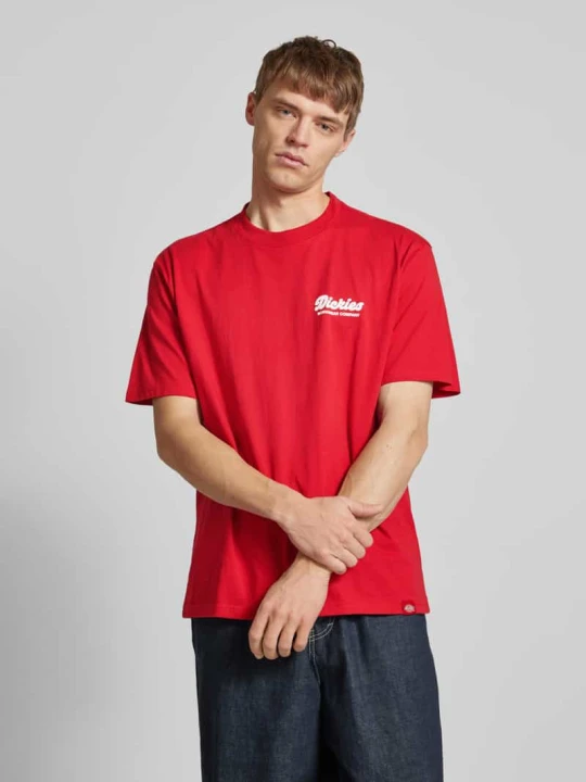 Zdjęcie produktu T-shirt z nadrukiem z logo Dickies Czerwony