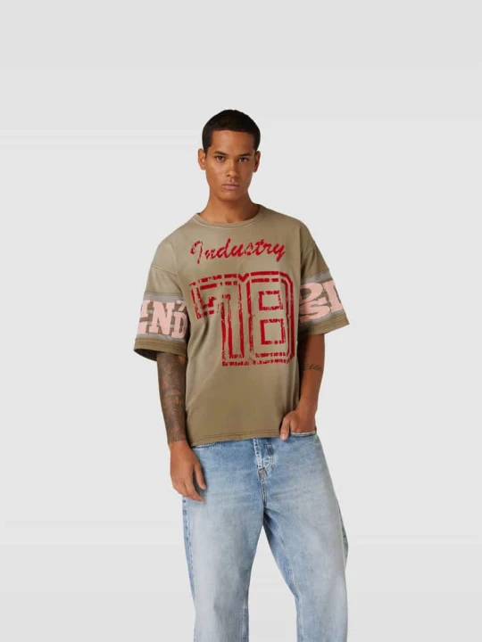 Zdjęcie produktu T-shirt z nadrukiem z logo Diesel Beżowy
