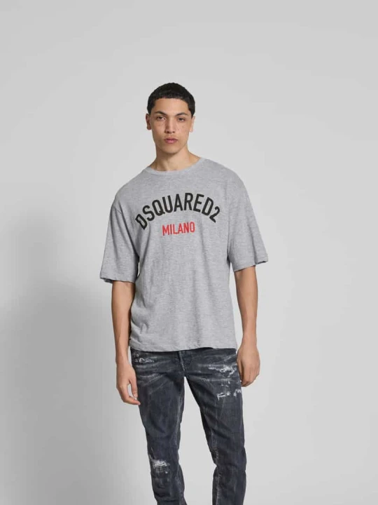 Zdjęcie produktu T-shirt z nadrukiem z logo Dsquared2 Średnioszary