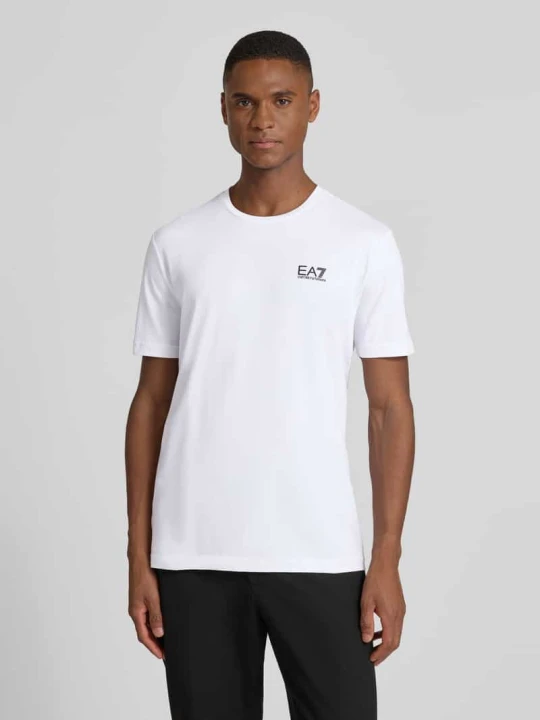 Zdjęcie produktu T-shirt z nadrukiem etykiety EA7 Emporio Armani Biały