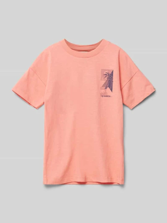 Zdjęcie produktu T-shirt z nadrukiem z logo Garcia Morelowy