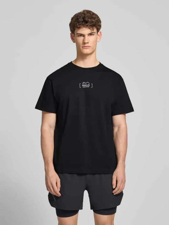 Zdjęcie produktu t-shirt z nadrukiem z logo Halo Czarny