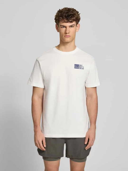 Zdjęcie produktu t-shirt z nadrukiem z logo Halo Złamany biały