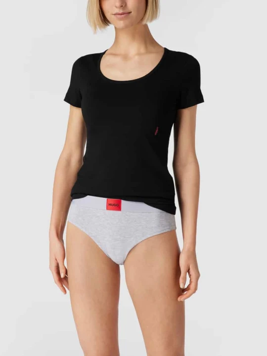 Zdjęcie produktu T-shirt z nadrukiem z logo Hugo Czarny