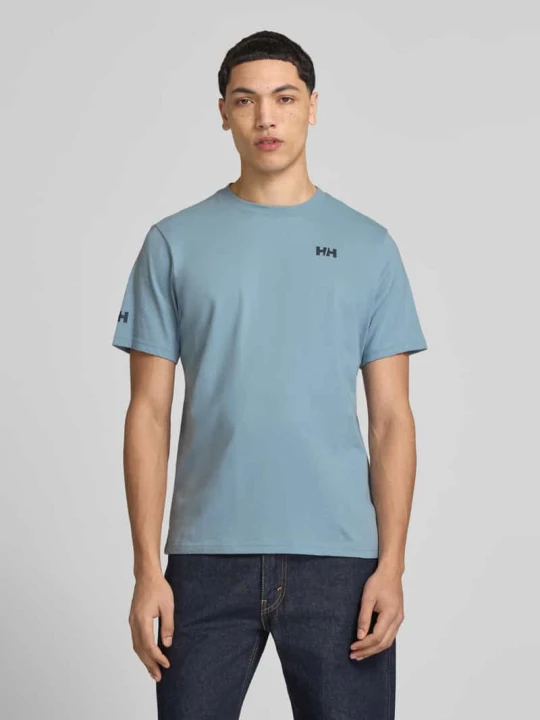 Zdjęcie produktu t-shirt z nadrukiem z logo i motywem model 'SHORELINE' Helly Hansen Jasnoniebieski