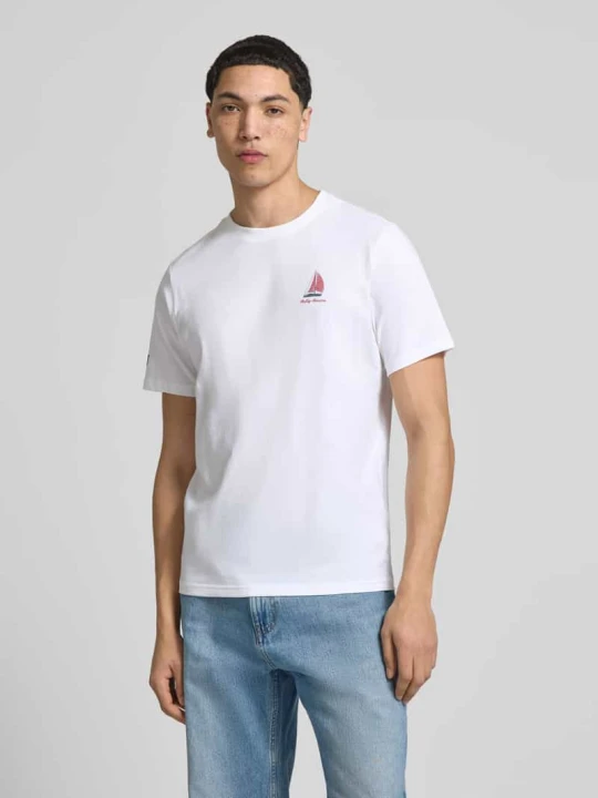 Zdjęcie produktu t-shirt z nadrukiem z logo i motywem model 'SHORELINE' Helly Hansen Biały