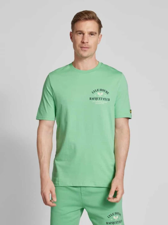 Zdjęcie produktu T-shirt z nadrukiem z logo i napisem Lyle & Scott Jasnozielony