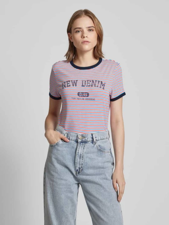 Zdjęcie produktu T-shirt z nadrukiem z logo i napisem Tom Tailor Biały